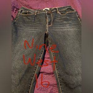 SIZE 16, NINE WEST HIGH RISE SKINNY JEANS